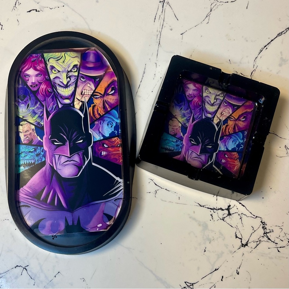 Batman Ashtray And Tray Set | Comic Collectible Decor